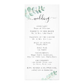 Eucalyptus Greenery minimalistisch bruiloft progra Reclamekaart (Achterkant)