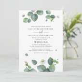 Eucalyptus Greenery Modern Botanical Wedding Kaart (Staand voorkant)