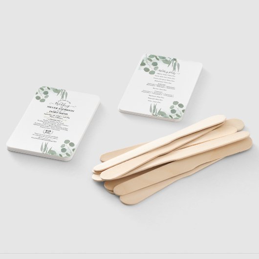 Eucalyptus Greenery Modern Chic Wedding Programme Handwaaier (Niet-gemonteerd)