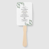 Eucalyptus Greenery Modern Chic Wedding Programme Handwaaier (Voorkant)