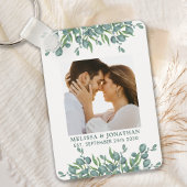 Eucalyptus Greenery Modern Couple Photo Wedding Sleutelhanger