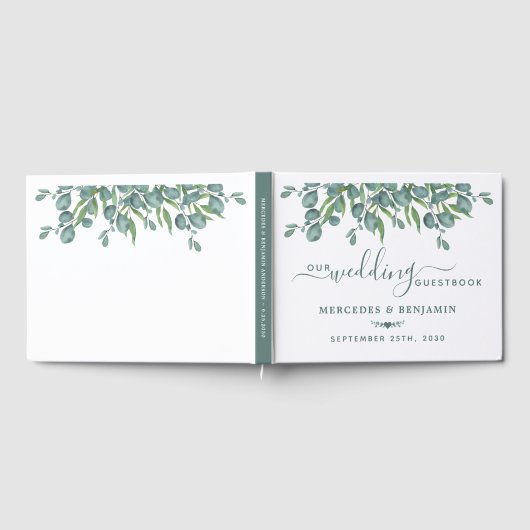 Eucalyptus Greenery Modern Foliage Wedding Gastenboek (Volledig)