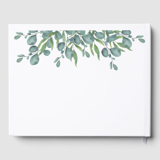 Eucalyptus Greenery Modern Foliage Wedding Gastenboek (Achterkant)