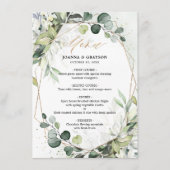Eucalyptus Greenery Modern Geometric Wedding Menu (Voorkant)