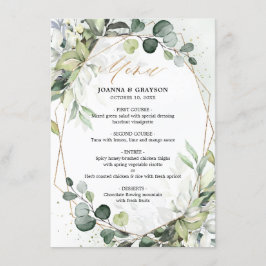 Eucalyptus Greenery Modern Geometric Wedding Menu