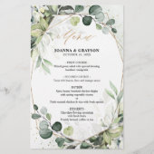 Eucalyptus Greenery Modern Geometric Wedding Menu (Voorkant)