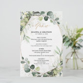 Eucalyptus Greenery Modern Geometric Wedding Menu (Staand voorkant)