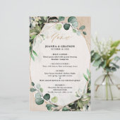 Eucalyptus Greenery Modern Geometric Wedding Menu (Staand voorkant)