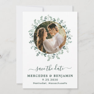 Eucalyptus Greenery Modern Photo QR Code Weddensch Save The Date
