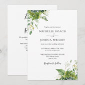 Eucalyptus Greenery Modern QR Code Weddenschap Kaart (Voorkant / Achterkant)