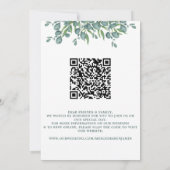Eucalyptus Greenery Modern QR Code Weddenschap Kaart (Achterkant)