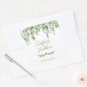 Eucalyptus Greenery Modern Simple Wedding Vierkante Sticker (Envelop)