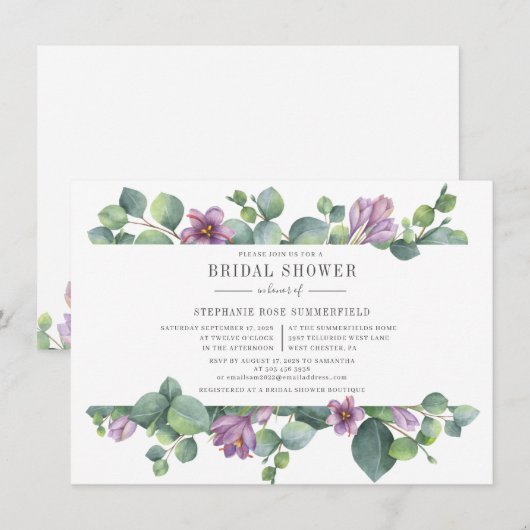 Eucalyptus Greenery Modern Vrijgezellenfeest Kaart (Voorkant / Achterkant)