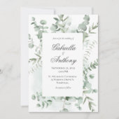 Eucalyptus Greenery Modern Wedding Invitation Kaart (Voorkant)