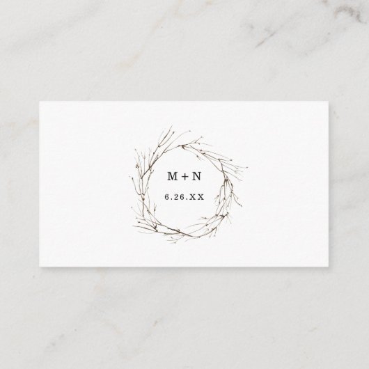 Eucalyptus greenery monogram bruiloft RSVP online Informatiekaartje (Achterkant)