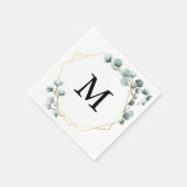 Eucalyptus Greenery Monogram Cocktail servet (Hoek)