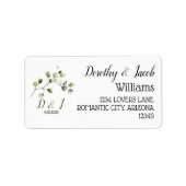 Eucalyptus Greenery Monogram Weddenschap Etiket (Voorkant)