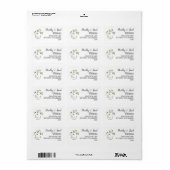 Eucalyptus Greenery Monogram Weddenschap Etiket (Full Sheet)