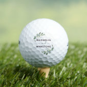Eucalyptus Greenery Monogram Weddenschap Golfballen (Insitu Shirt)