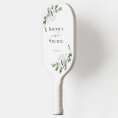 Eucalyptus Greenery Monogram Weddenschap Pickleball Paddle (Links)