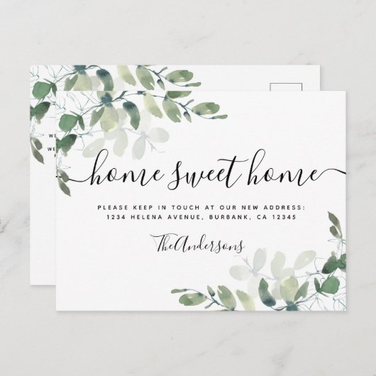 Eucalyptus Greenery Moving Announge Briefkaart (Voorkant / Achterkant)