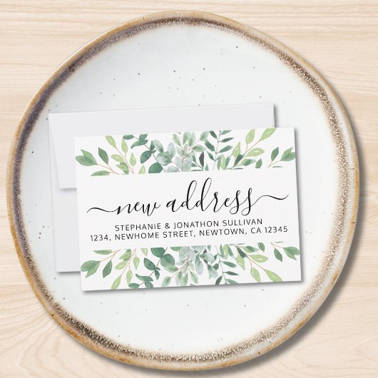 Eucalyptus Greenery Moving Announge Notitiekaartje