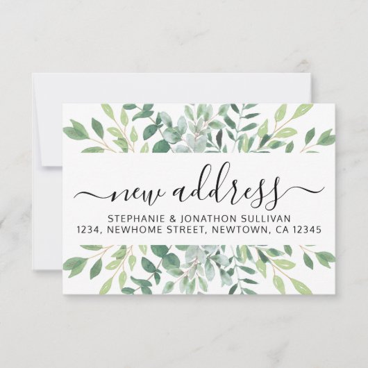 Eucalyptus Greenery Moving Announge Notitiekaartje (Voorkant)