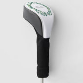 Eucalyptus greenery name script white golfheadcover (Schuin)