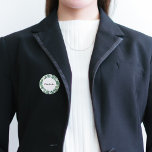 Eucalyptus greenery name tag-knop ronde button 3,2 cm<br><div class="desc">Een witte achtergrond. Gedecorreerd met een lepel met eucalyptusgroen. Pas een naam aan en voeg deze toe.</div>