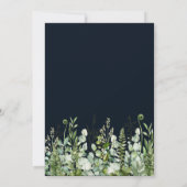 Eucalyptus Greenery & Navy Wedding Invitation Kaart (Achterkant)