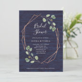 Eucalyptus Greenery | Navy Wood Geo Vrijgezellenfe Kaart (Staand voorkant)