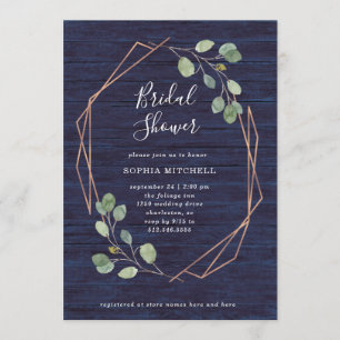 Eucalyptus Greenery Navy Wood Geo Vrijgezellenfe Kaart