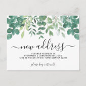 Eucalyptus Greenery Nieuw adres Aankondigingskaart (Voorkant)