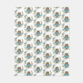 Eucalyptus Greenery Owl Fleece Deken (Voorkant)