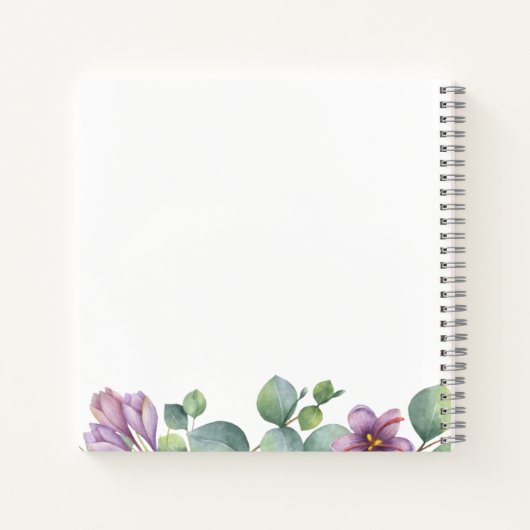 Eucalyptus Greenery Paars Weddenschap Notitieboek (Achterkant)