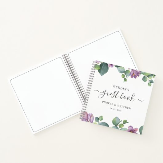 Eucalyptus Greenery Paars Weddenschap Notitieboek (Binnen)