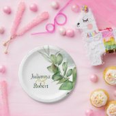 Eucalyptus greenery paper borden papieren bordje (Feest)