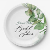 Eucalyptus greenery paper borden papieren bordje (Voorkant)