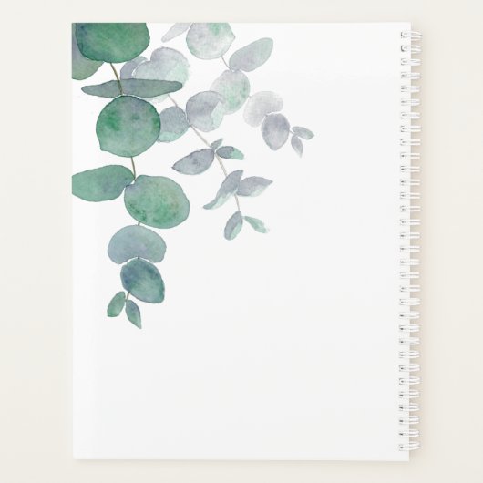 Eucalyptus Greenery Personalized 2022 2023 Planner (Achterkant)
