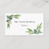 Eucalyptus Greenery Personalized Wedding Plaatskaartje (Voorkant)