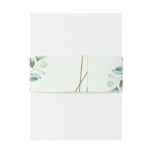 Eucalyptus Greenery Personalized Wedding Uitnodigingen Wikkel (Achterkant Voorbeeld)