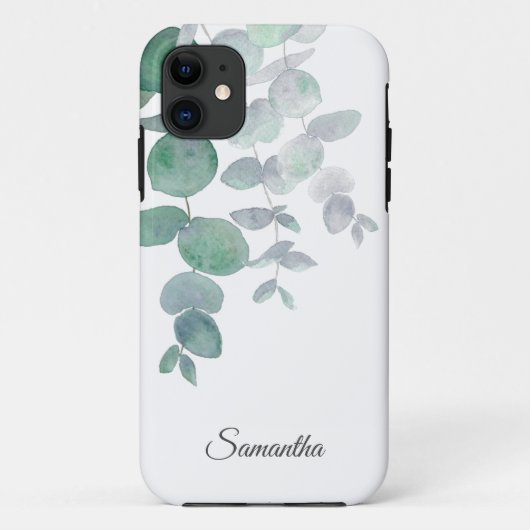 Eucalyptus Greenery Persoonlijke benaming Case-Mate iPhone Case (Achterkant)