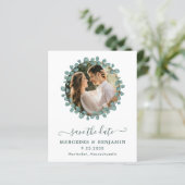 Eucalyptus Greenery Photo QR Code Save the Date In (Staand voorkant)