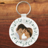 Eucalyptus Greenery Photo Weddenschap Save the Dat Sleutelhanger (Voorkant)