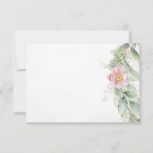 Eucalyptus Greenery Pink Floral Wedding RSVP (Achterkant)