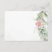 Eucalyptus Greenery Pink Floral Wedding RSVP (Achterkant)
