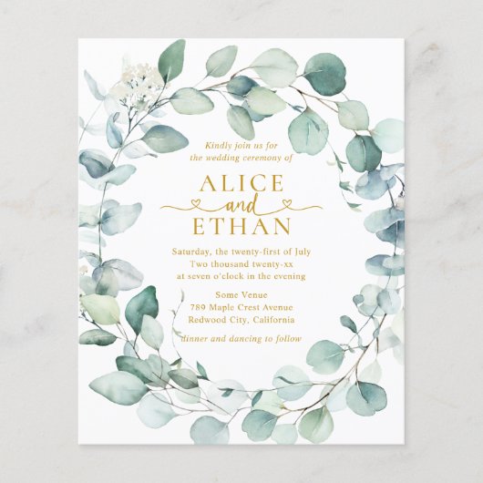 Eucalyptus Greenery QR Code Photo Wedding Flyer (Voorkant)