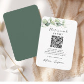 Eucalyptus Greenery QR Code RSVP Eenvoudig huwelij Informatiekaartje