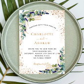 Eucalyptus greenery QR code RSVP luxueuze bruiloft Kaart