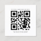 Eucalyptus Greenery QR Code Save the Date Kaart Vierkante Visitekaartje (Achterkant)